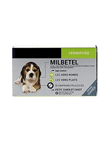 Biocanina Milbetel Vermifugi per Cani e Cuccioli di Piccola Taglia 2 Compresse